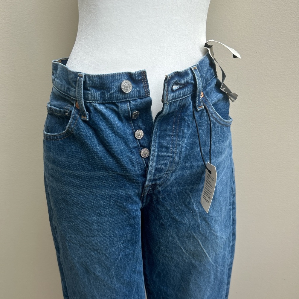 Levi's Blue Boyfriend Jeans Distressed Denim